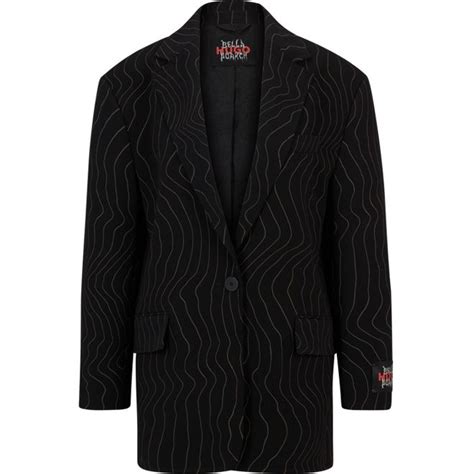 X Bella Poarch Oversized Fit Pinstripe Jacket 